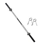 Monex 4 Feet Straight Olympic Heavyweight Lifting Training Barbell Rod for Gym Fitness Workout with Two Springs Collar (30 Mm Internal Dia and 50mm Outer Dia) (4)