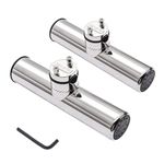 Geloo Marine Fishing Rod Holders Stainless Steel Adjustable Rod Holder on Rails Mounting Rail Mounted Marine Grade for Boat Yacht Support for Rail 7/10"(18mm) to 1"(26mm) 2 Pcs