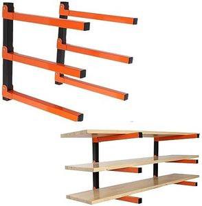 Wood Organizer Rack 2 Pack Wall Mount Lumber Rack Garage Storage With 3-Level
