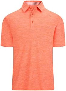 Alex Vando Mens Golf Shirt Moisture Wicking Quick-Dry Short Sleeve Casual Polo Shirts for Men,Orange,4XL
