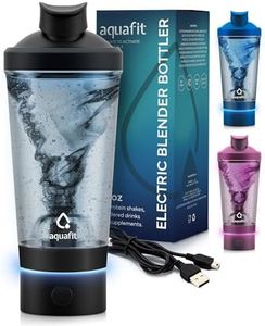 AQUAFIT Electric Protein Shaker Bottle - USB Rechargeable Shaker Bottles 24oz Shaker Bottles for Protein Mixes, Protein Mixer, Gadgets for Men, Gym Accessories (Black)