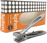 KOHM Nail Clippers for Thick Nails - Heavy Duty, Wide Mouth Professional Fingernail and Toenail Clippers for Men, Women & Seniors, Silver