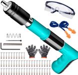 Nail Gun Kit with 100 PCS Steel Nails, 5 Gear Adjustable Mini Manual Steel Nail Gun for Concrete, Wall Fastening Rivet Tool Wall Nail Shooting Machine for Cement Wall Household Decor (Multicolour)