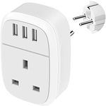 UK to European Adapter Plug with 3 