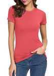 Urban CoCo Women's Stretchy Bodycon Short Sleeve T-Shirt - Pink - Medium