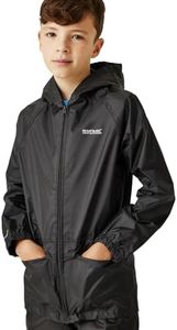 Regatta Childrens Kids Stormbreak Jackets Waterproof Shell, Chaquetas impermeables Unisex Niños, Black, 9-10 Years