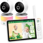 LeapFrog LF920-2HD 7" Split Screen Baby Monitor - Video Baby Monitor with 2 Cameras and Audio, Two-Way Talk, Color Night Vision, Night Light, 360° Pan & Tilt Temp&Humidity Sensor No WiFi