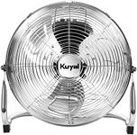 Kuyal Floor Fan, Adjustable Heavy Duty 3 Speed Floor Standing Cooling Fan, Pedestal Fans 12'' for Home, Garage, Gym and Office, Chrome…