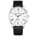 Hearkent Talking Watch for The Visually Impaired, Speaks Time and Date, Men's Wrist Watches, Automatically Adjust Time, Gifts for Blind People, Seniors Men with Leather Band(Black)