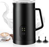 Vexloria Milk Frother Electric 4-in-1, Automatic Milk Steamer 20.4oz/580ml, Silent Operation Hot & Cold Milk Foamer and Large Capacity, for Latte Coffee Chocolate HE2 (Black)
