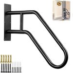 2Pcs Handrails for Outdoor Steps Wall Mounted, Heavy Duty Garage Railing Safety Grab Bar for 1-3 Stairs, Provide Support Against Slip Hand Rail for Garage Porch Yard Garden (28.7", Black)