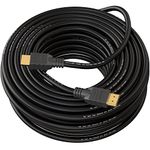 True HQ 20M HDMI Cable HIGH SPEED Long Lead with Ethernet ARC 3D | Designed in the UK | Full HD 1080P Compatible with PS4 Xbox One Sky HD TV Laptop PC Monitor CCTV | Black & Gold Plated