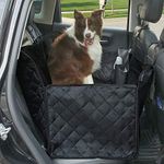 Premium Quality Car Seat Cover for Dogs, Waterproof with Door Protection,Nonslip Scratch Proof 600D Washable Pet Back Seat Cover. 3-in-1 Car Seat Protector, Boot Liner,Dog Travel Hammock for all Cars