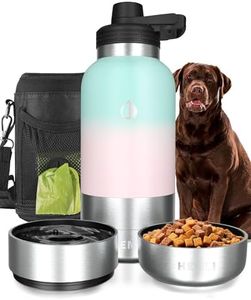 HEMLI 32 oz. Portable Dog Water Bottle, Dog Travel Water Bottle, Portable Water Bowl for Dogs, Dog Travel Bowel, Dog Water Bottle for Walking, Dog Travel Accessories Kit, Pet Travel Bottle for Hiking