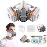 Serplex® Reusable Respirator Face Cover with Filters, Industrial Respirator Mask for Men, 6200 Half Respirator Face Cover for Paint, Dust and Formaldehyde, Sanding, Polishing, Spraying, Chemicals