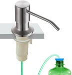 Dish Soap Dispenser for Kitchen Sink, Built in Sink Soap Dispenser Brushed Nickel, Countertop Soap Dispenser Stainless Steel Pump with 47" Extension Tube kit, No Need to Fill Little Bottle Again