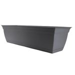 The HC Companies 30 Inch Eclipse Window Planter - Indoor Outdoor Rectangular Plant Pot with Removable Saucer for Flowers, Herbs, Warm Gray