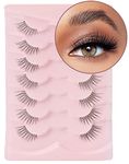 Onlyall Half Lashes Natural Look False Eyelashes Mink Wispy Lashes Clear Band Eye Lashes Pack Half Lash Corner Lashes 3D Mink Lashes 7 Pairs C07