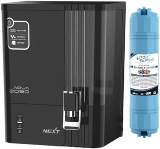Noir Aqua 2090 Copper RO Water Purifier Filter 8 Stage, 10 Ltrs | RO + UV + UF + TDS Control + Pre Filter & Accessories, Premium Water Purifier For Home and office, (Black+B12 Alkaline)