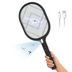 Halohop Mosquito Killer Racket, Rechargeable Electric Mosquito Bat with Type C, 1200mAh Long-Lasting Battery, Mosquito Racket with with Torch Light, 30% Bigger Electric Fly Swatter 6 Month Warranty