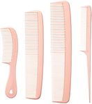 Mars Wellness 4 Piece Professional Comb Set Peach Pastel - USA MADE - Fine Pro Tail Combs, Dresser Hair Comb Styling Comb - Premium Grade for Men and Women - Parting Teasing and Styling - Peach Pastel