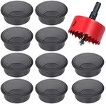 11PCS Desk Grommet, Table Cable Grommet 50mm with Hole Saw, Round Cord Cable Hole Cover Wire Organizer for Home and Office Table