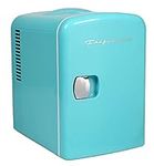 Frigidaire BLUE EFMIS149_AMZ Mini Portable Compact Personal Cooler Fridge, 4 Liter Capacity Chills Six 12 oz Cans, 100% Freon-Free & Eco Friendly, Includes Plugs for Home Outlet, standard, (Blue, 6 Can)