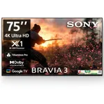 Sony BRAVIA 3 Series 189 cm (75 inches) 4K Ultra HD AI Smart LED Google TV K-75S30B (Black)