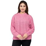 Wool Jai Geeta Hosiery Mills Launches And Knitted Women's Round Neck Sweater And These Can Be Paired With Jeans And Legging In Winter Season .Trendy .Fashionable .Solid (S - 32, Baby Pink)