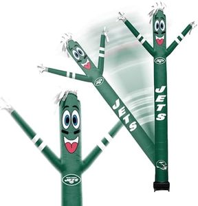 Sporticulture NFL Football New York Jets Wacky Waving Inflatable Tube Guy with LED Lights & Built-in Blower Air Wacky Dancers NFL Inflatable Tube Man Crazy Sports Fan Outdoor Party Decoration