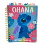 Innovative Designs Disney Stitch Tab Journal Notebook Ohana Spiral Bound, 144 Lined Pages, 8 x 7 inches, Blue