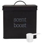 AuldHome Laundry Scent Booster Storage Container (Black), Enamelware Canister Dispenser for Clothing Fragrance Beads