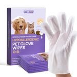 HICC PET Cleaning Deodorizing Bathing Wipes for Dogs & Cats, Hypoallergenic Dog Cleaning Glove Wipes with Coconut Oil Nourishing Grooming Fur, Cat Cleaning Wipes for Daily Care and Traveling