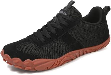 UBFEN Sneakers Barefoot Shoes for Womens Mens Minimalist Trail Running Hiking Comfortable Walking Black Size 9 Women/8 Men