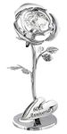 Haysom Interiors Modern 60th Anniversary Silver Plated Flower with Swarovski Crystal Glass Bud by Happy Homewares