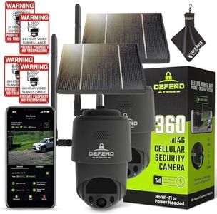 TACTACAM – Defend 360 Cellular Security Camera, 4K Photos, 1080p Video, Solar + Rechargeable Battery, 360° Pan/Tilt/Zoom, LTE Cellular, Motion Alerts, Weather Resistant Includes Warning Signs (2PK)