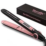 Terviiix Hair Straighteners for Women, Hair Straighteners and Curlers In One with Adjustable Temperature 130℃ to 230℃, Ionic Ceramic Flat Iron with Keratin & Argan Oil Infused Plates, 15s Fast Heat Up