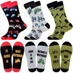 Belloxis Motorbike Gifts for Men Motorbike Socks Mens Socks 9-11 Multipack Gifts for Motorbike Lovers Funny Socks Funky Socks Funny Gifts for Men