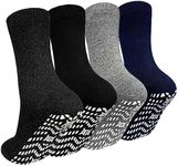 Artfasion No Slip Grippy Socks: Non Skid Grip Socks for Men Women Anti Slip Socks with Grippers for Seniors Hospital Yoga Size 7-10