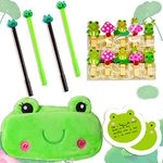 JeVenis Cute Frog Pencil Pouch Frog Pens Frog Pencil Case Frog Stationery Frog Favors for Girls Sticky Notes Office School Supplies