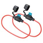 THE BLP 14AWG Gauge Wire Waterproof Inline Mini Blade Fuse Holder for Car, Bike, Truck (Pack of 4, Mini Fuse Holder)