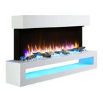 Endeavour Fires Fenwick Wall Mounted Electric Fireplace 110cm/43” 1&2kW, 7 day Programmable Remote Control Fire with an off White Surround…