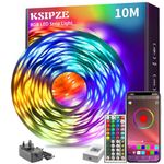 KSIPZE 10m Led Strip Lights RGB Music Sync Color Changing, Led Lights with Bluetooth App Remote Control, Flexible Led Lights for Bedroom Lighting Home Decoration