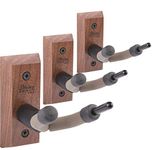 String Swing Violin Hanger Wooden Wall Mount for Home & Studio CC01V-BW3 Hardwood Black Walnut (3 Pack)