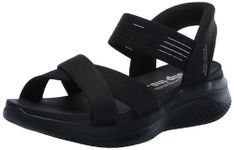 Skechers Women's Ultra Flex 3.0-Never Netter Hands Free Slip-ins Sandal, Black/Black, 9