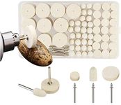 DIY Crafts Pack Of 25 Pcs, Off White, 25 Pcs, Rotary Tool Accessory Wool Felt Polishing Pad Felt 3 Pc Mounted Mandrel Set Grinding Head Buffing Wheel for Rotary Tools (Pack Of 25 Pcs, Off White)