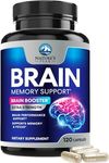 Nature's Peak Brain Supplement for Memory, Focus, Concentration & Clarity, 40 Nootropic Mind Boosters with Vitamin B6, Phosphatidylserine, DMAE, Bacopa Huperzine A - 120 Veggie Capsules, 0.15 kilo