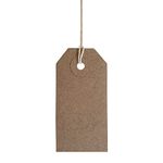 Swift Strung Tags Brown Reinforced Card Clothing Parcel Label String Hanging Gift Swing Tickets Kraft Hang Price Labelling 70mm x 35mm (Pack of 100)