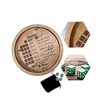 XFDJB Farkle Dice Tray,Farkle Classic Dice Game with 14" Wood Tray 2 Sets of 6 Pearl Dice,2 Sets Score Pad and Marker,Holder for The Classic Family Game (dice Board)