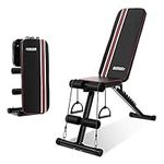 ONETWOFIT Adjustable Weight Bench, Foldable Workout Bench with Incline Decline Flat, Weight Lifting Sit Up Ab Bench for Full Body Exercise OT226